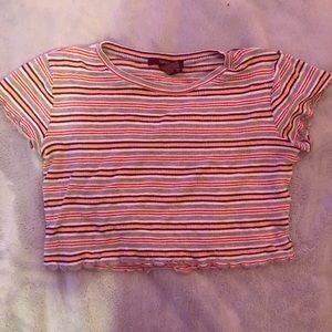 Striped and cropped tee